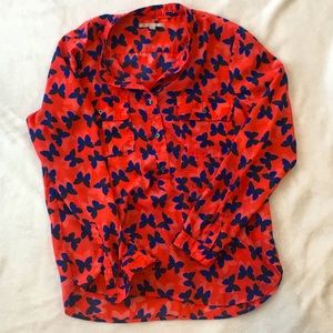 Gap Butterfly Button Down Blouse/Long Sleeved Shirt, Size Small
